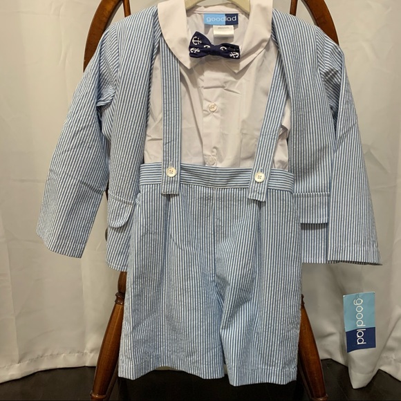 ❗️SOLD❗️Good Lad Seersucker Suspender Shorts Easter Wedding Suit - Picture 3 of 6